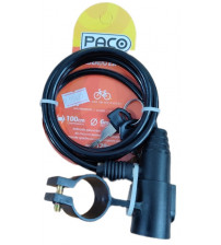 Código:95447 Cadeado 100cmx6mm c/suporte preto