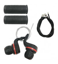 Código:95615 Alavanca cambio nylon Grip-Shift 7v c/ cabos /conduites e manoplas