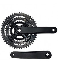 Código:957744 Pé de vela triplo 28-38-48 dentes alumínio preto s/protetor